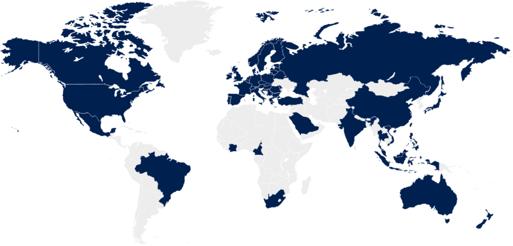 World map showing countries where IT.integro has conducted projects